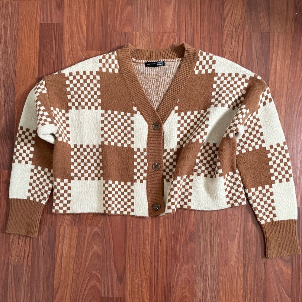 Plaid Cardigan Sweater